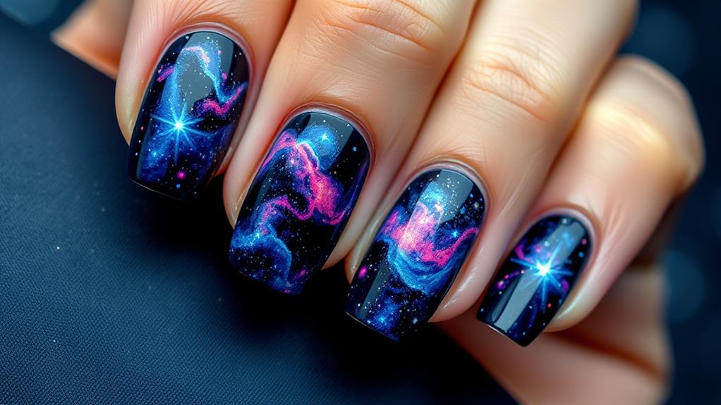 galactic inspired nail art