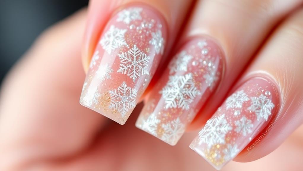 glittery winter nail design