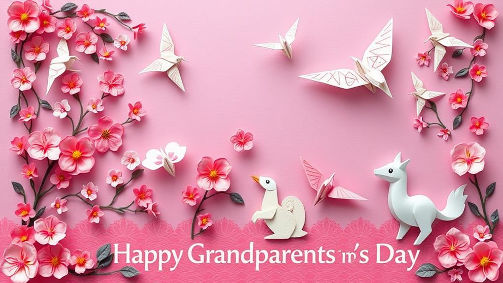 grandparents origami folded art