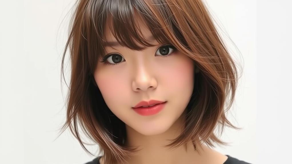 heart shaped face bangs hairstyle