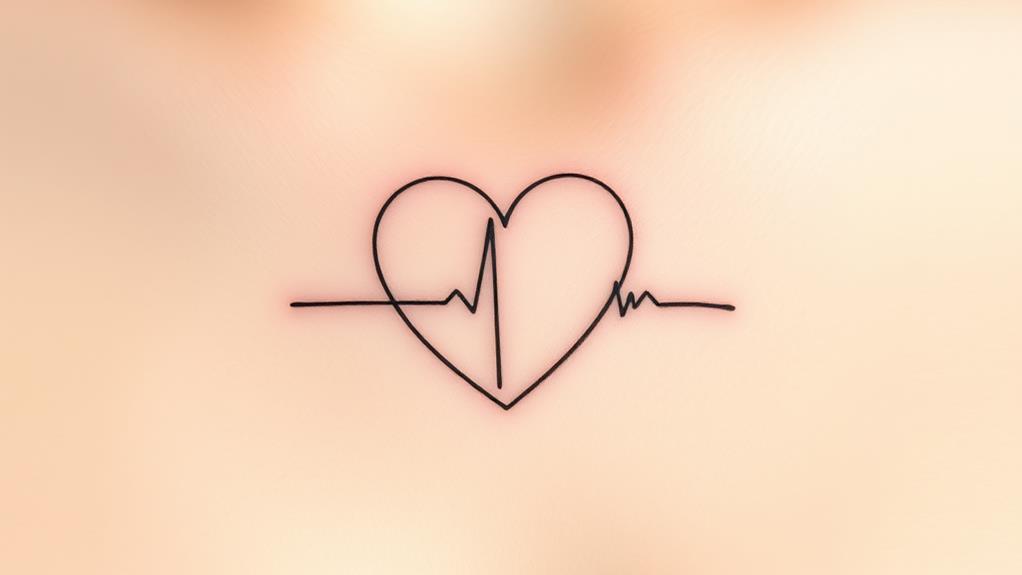 heartbeat line tattoo design