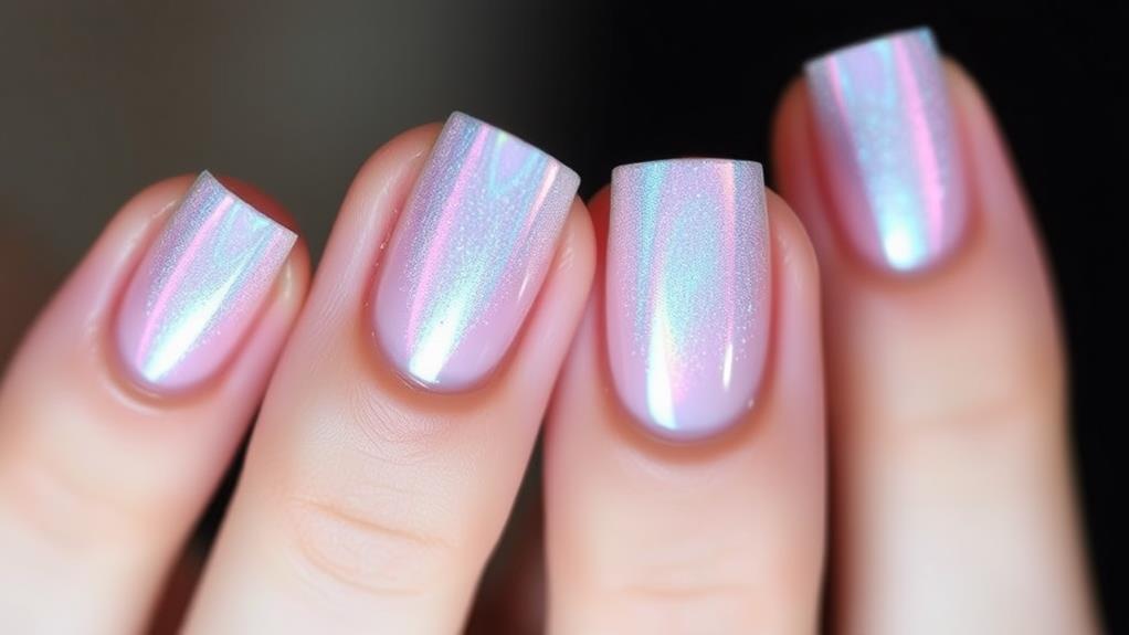 holographic short nail art