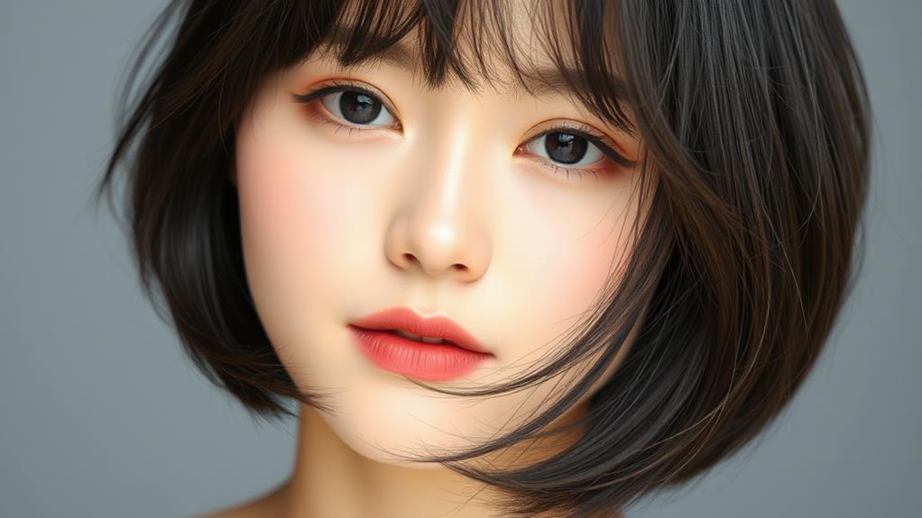 korean bangs for round faces