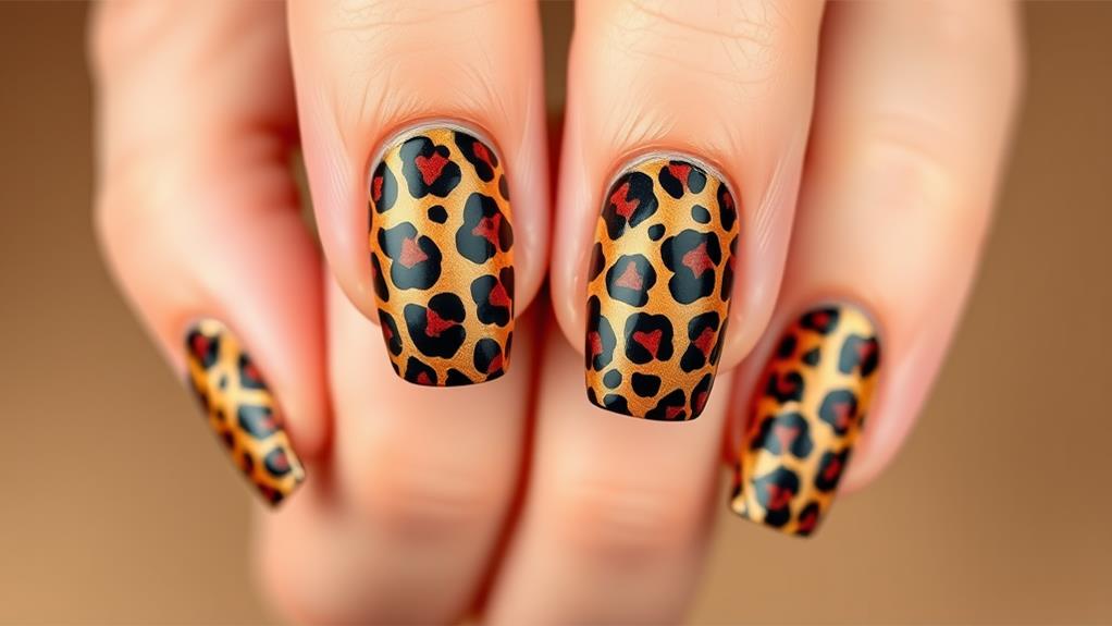 leopard print nail art