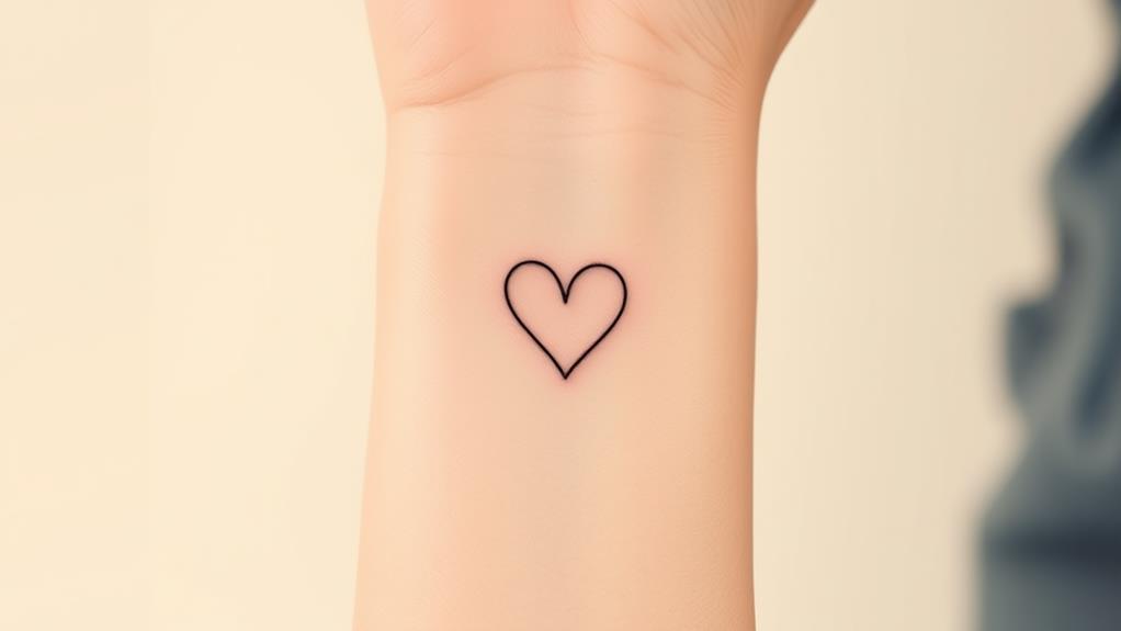 minimalist heart line tattoo