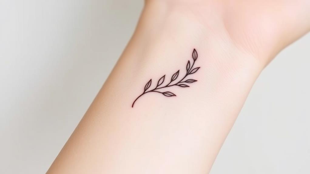 minimalist laurel leaf design