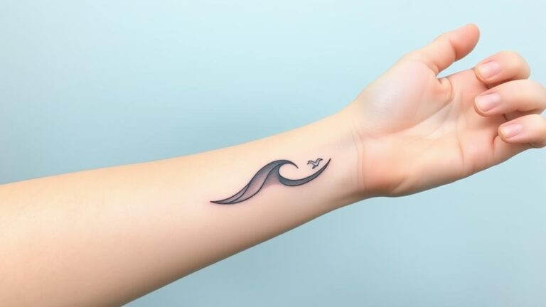 minimalist ocean wave tattoos