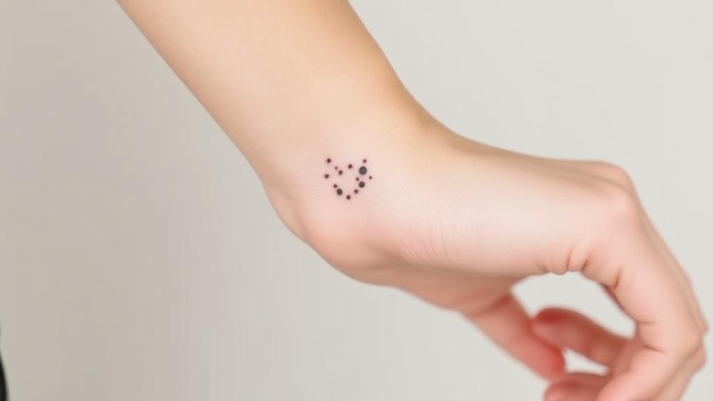 minimalist wrist dot tattoo