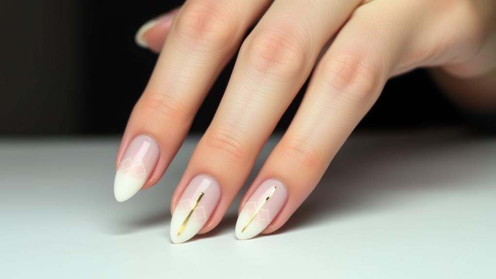 negative space almond nails