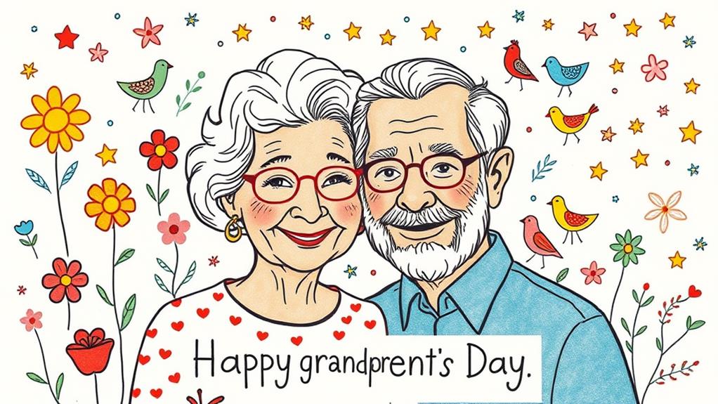 playful illustrated grandparent art