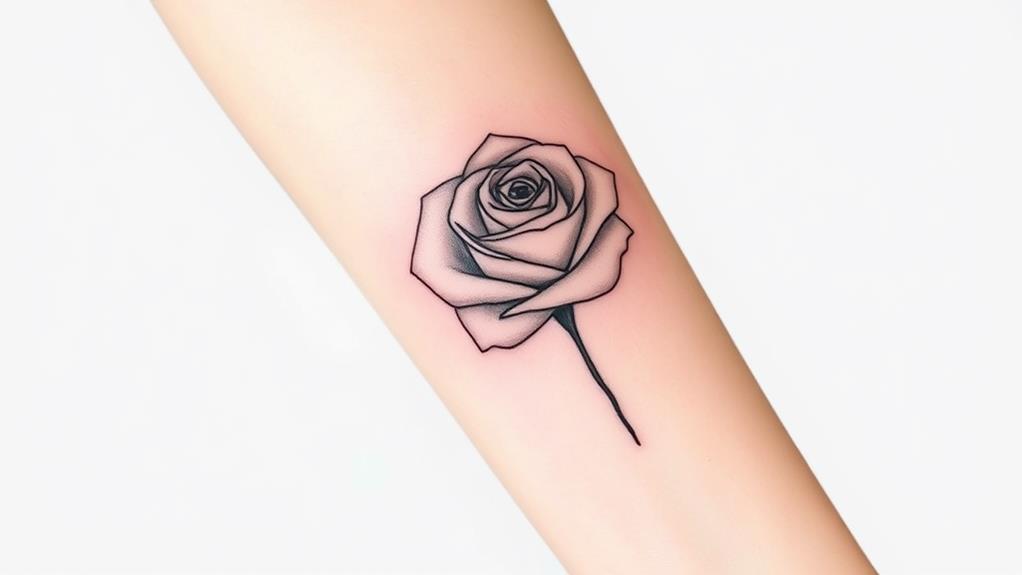 rose tattoo forearm art