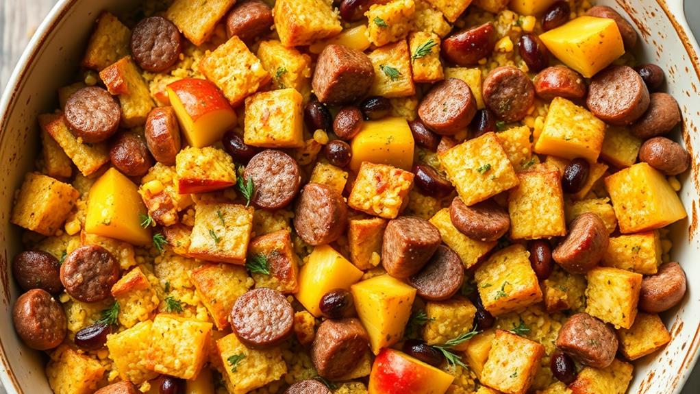 savory sausage apple stuffing