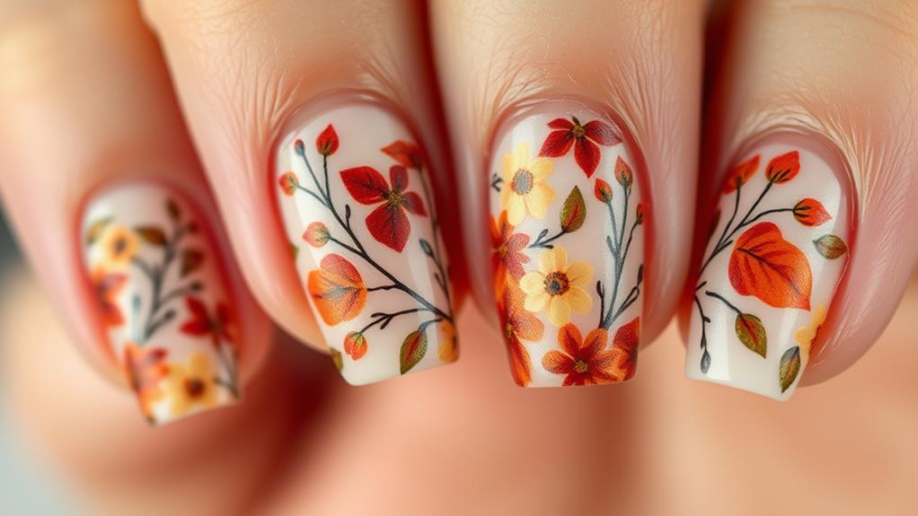 seasonal flower nail art