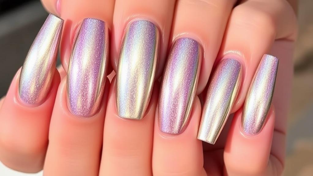 shiny metallic coffin nails