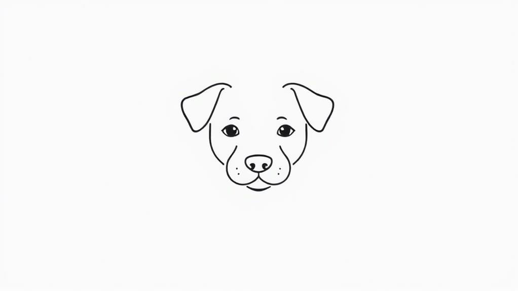 simple canine facial illustration