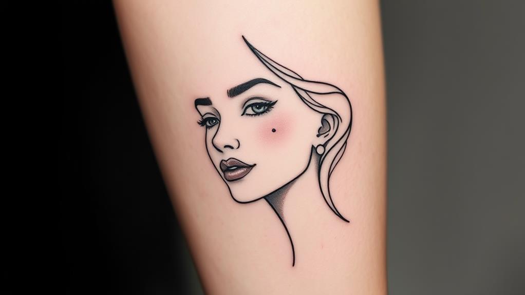 simple line art tattoo