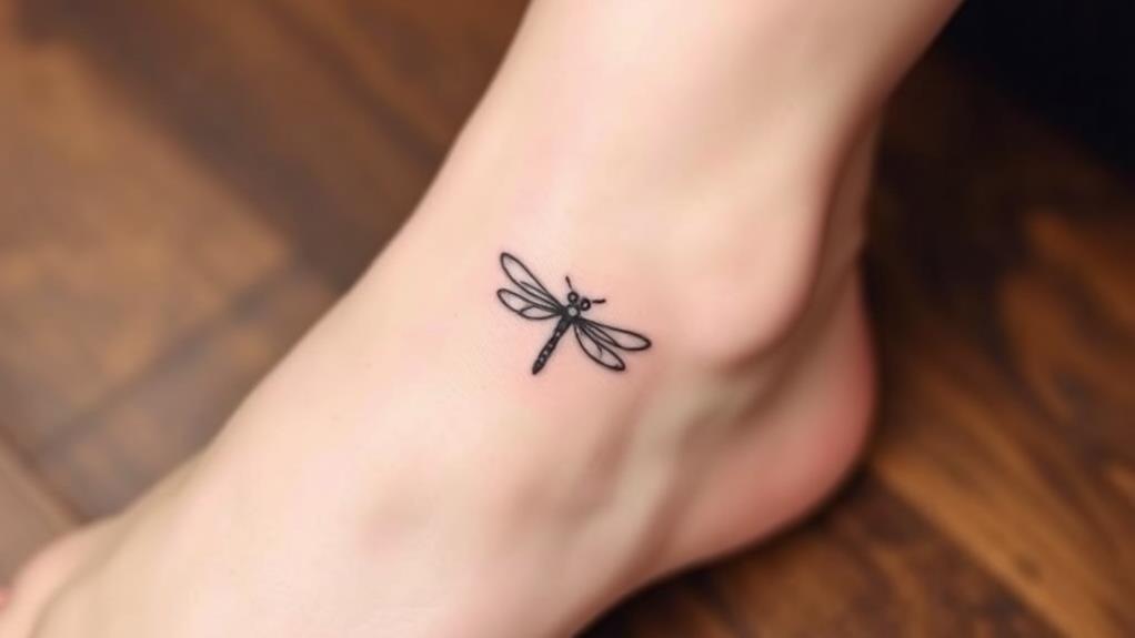 sleek dragonfly ankle art