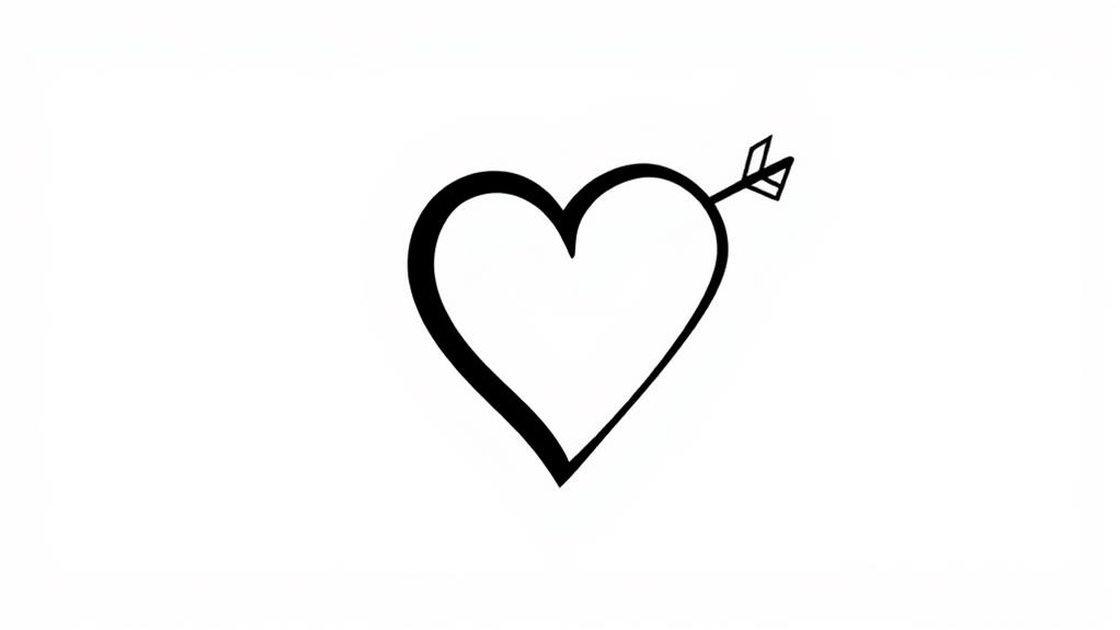 sleek heart arrow design