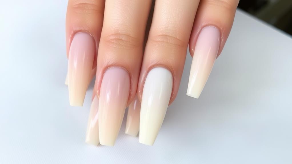 sleek neutral coffin nails