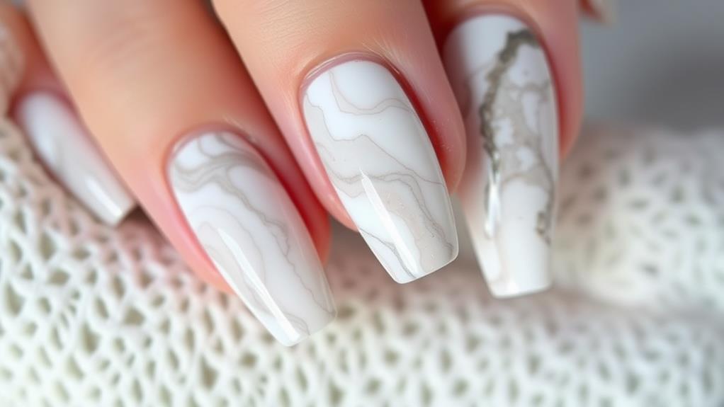 sophisticated marble nail design