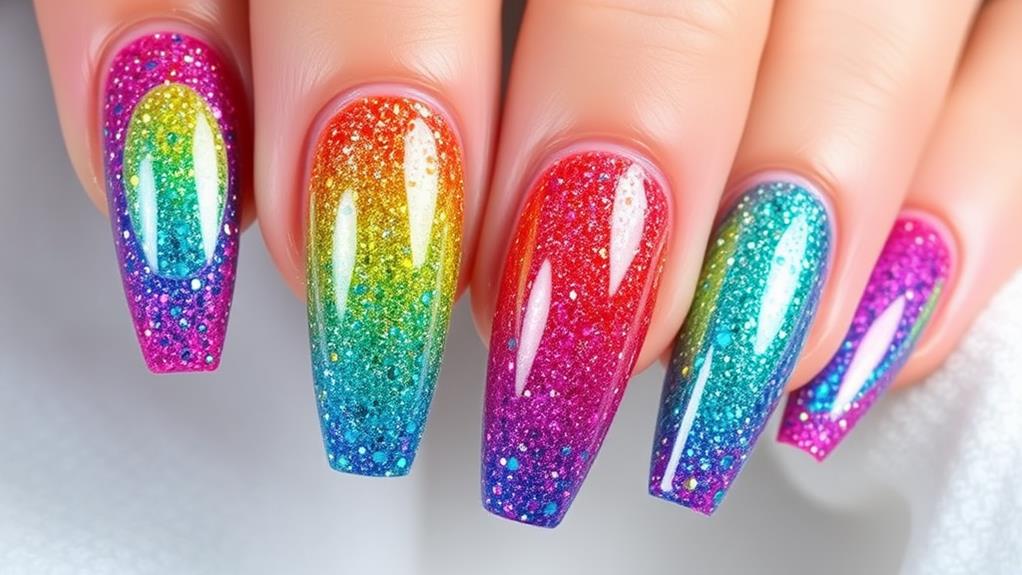 sparkly coffin shaped nails