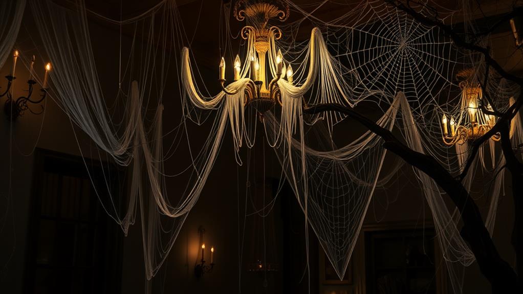 spiderweb themed home decor