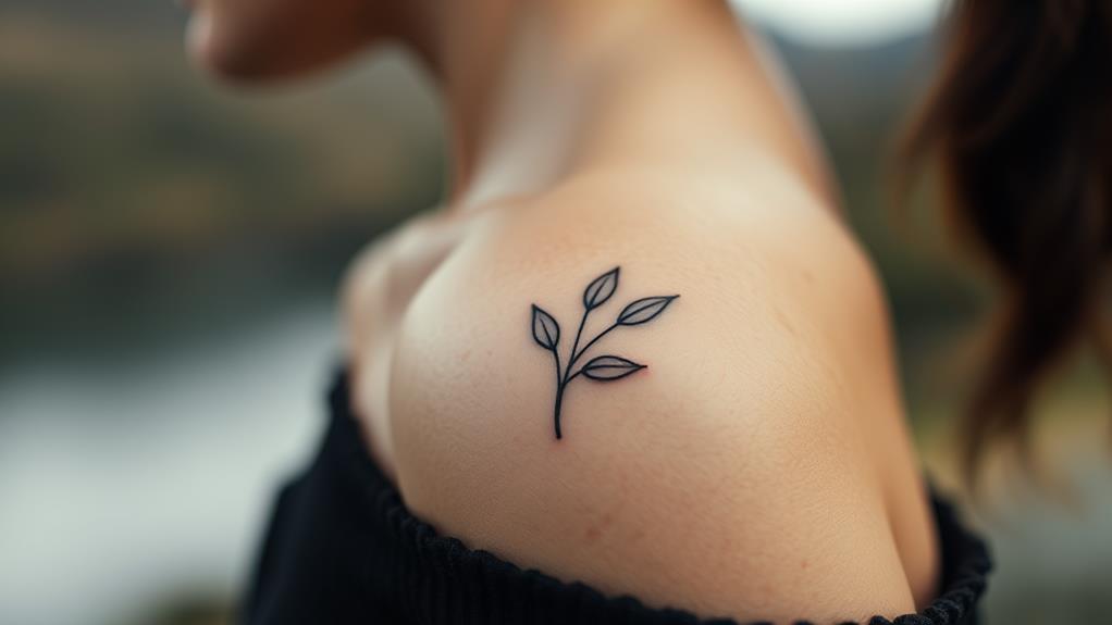 stylish leaf shoulder ink