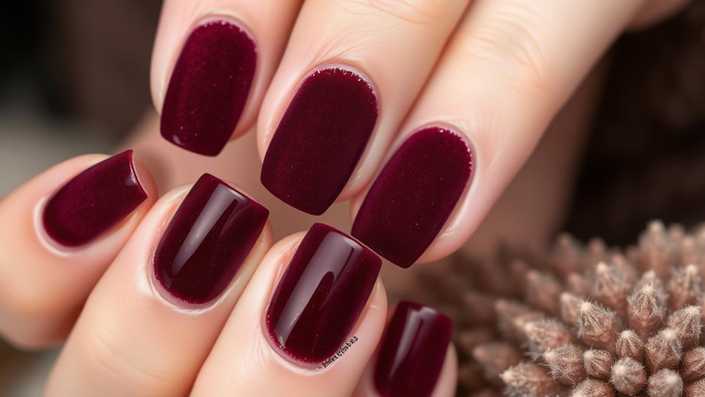 stylish velvet matte manicure