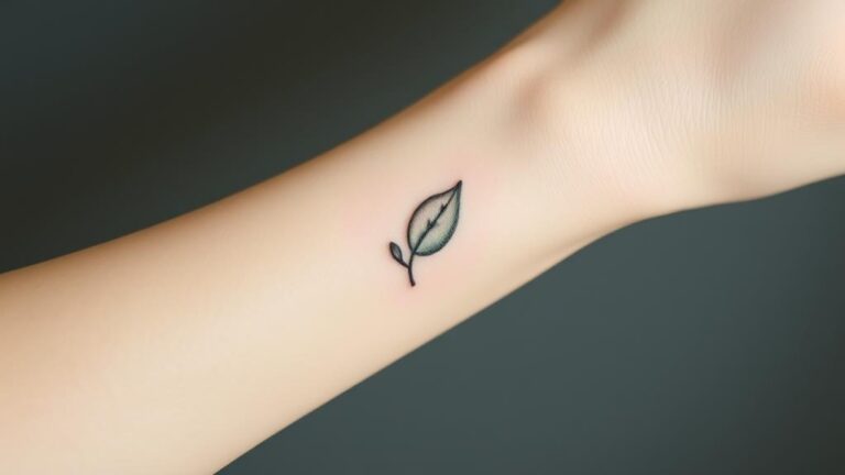 subtle minimalist leaf tattoos