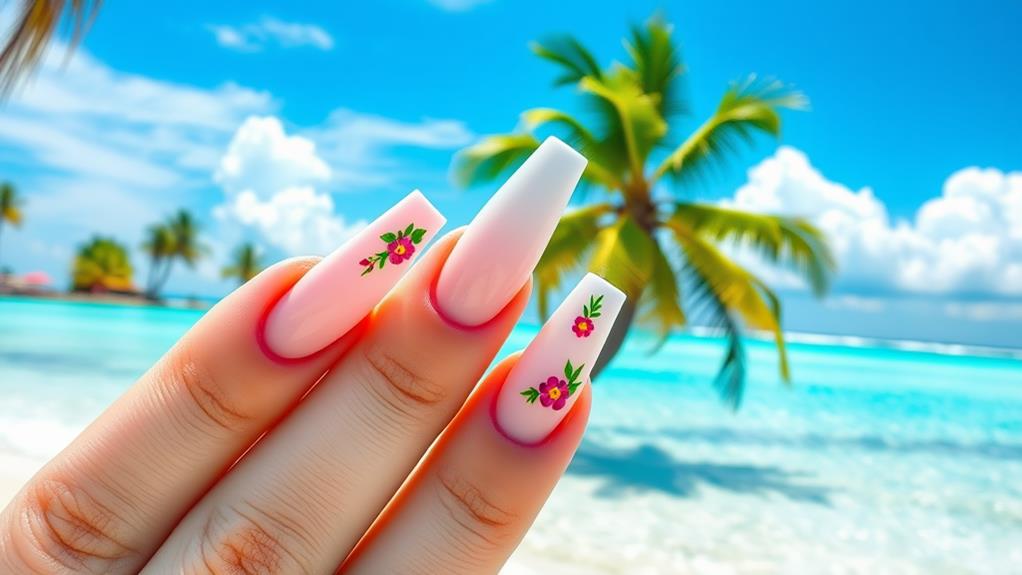 tropical beach coffin nails