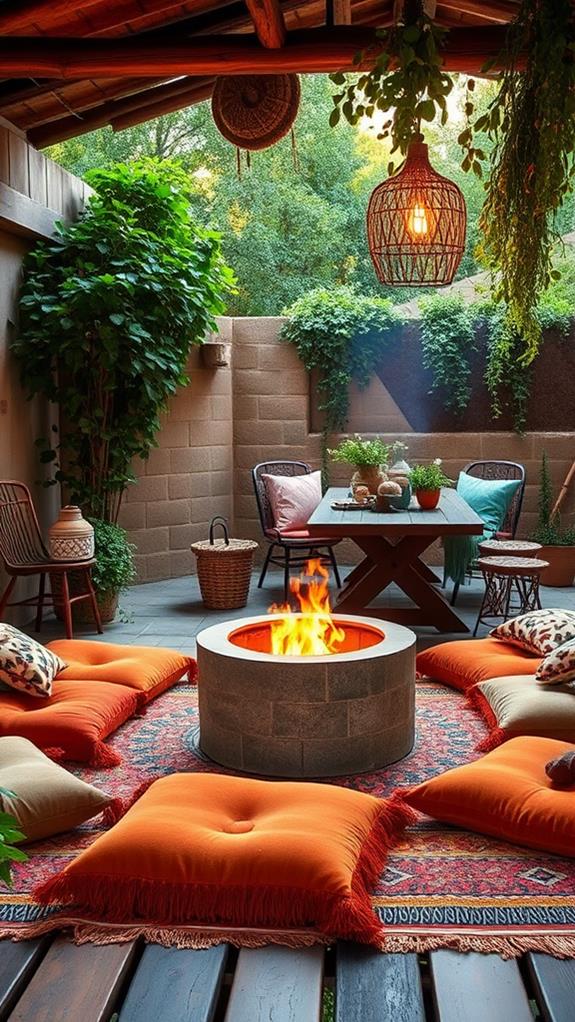 al fresco fire pit dining