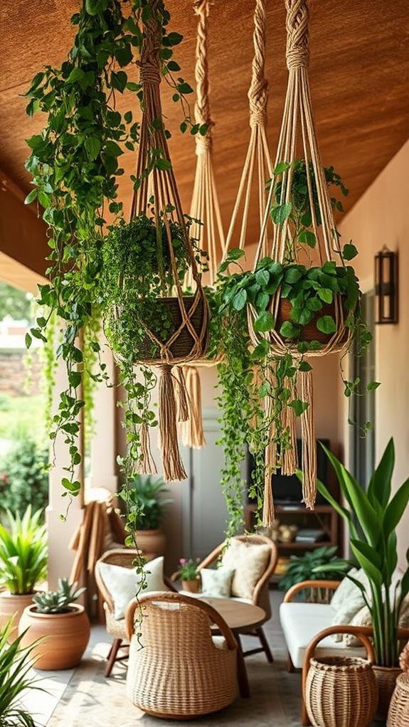 cascading macram plant hangers