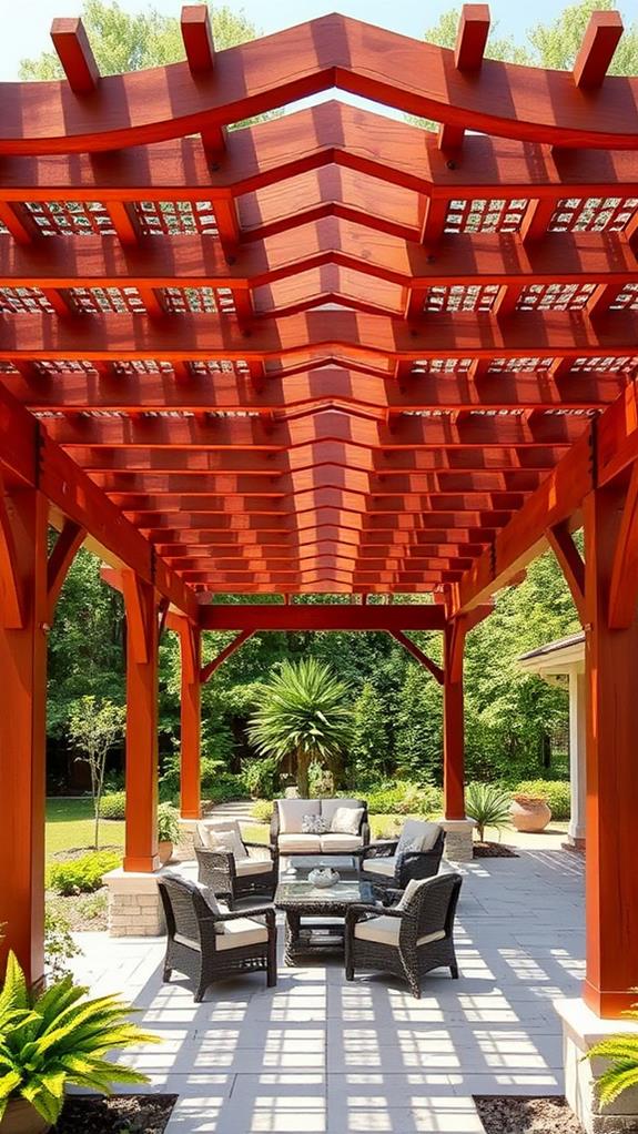 charming redwood pergola design