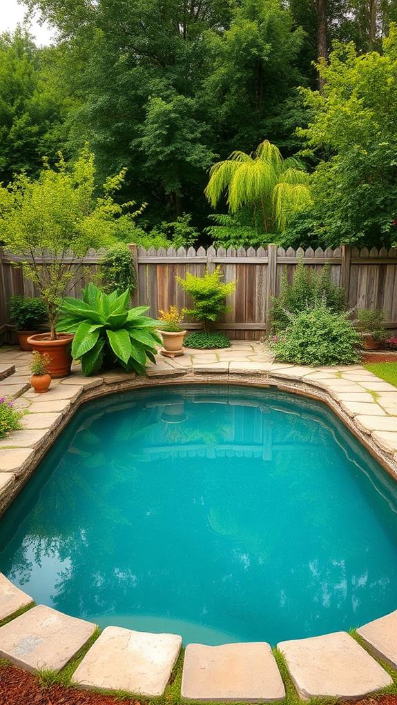 charming rustic pool area