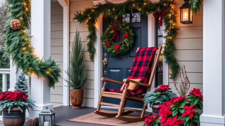 cheerful holiday porch decorations