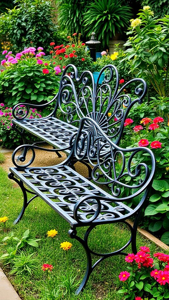 chic outdoor metal seating