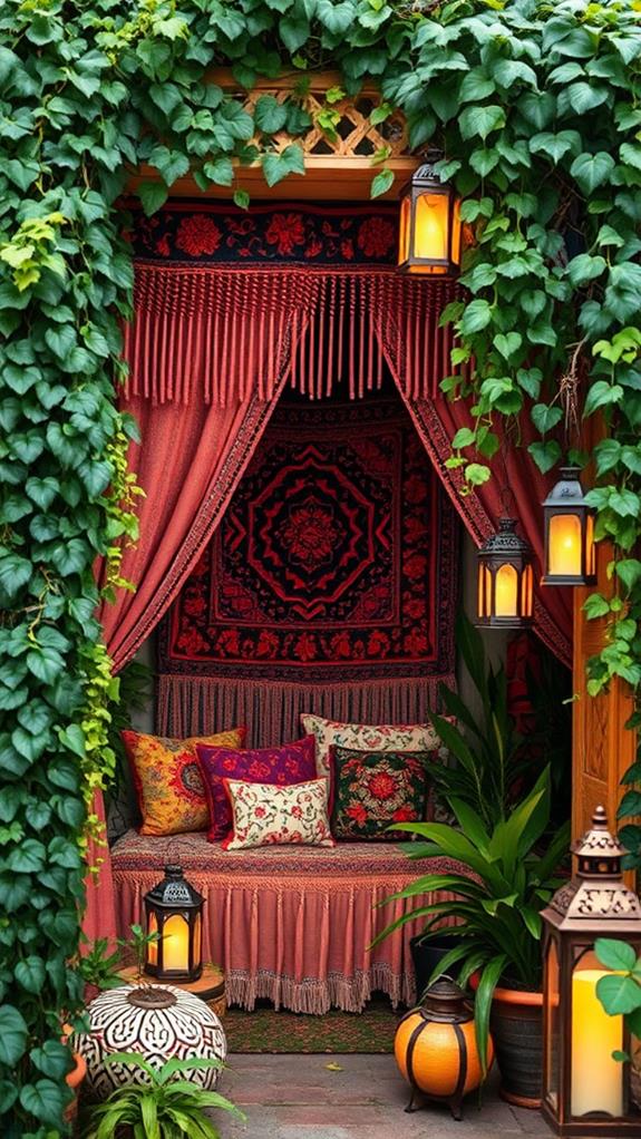 colorful beaded garden entrance