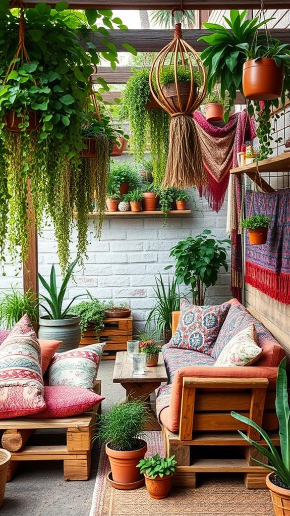 eclectic outdoor seating space