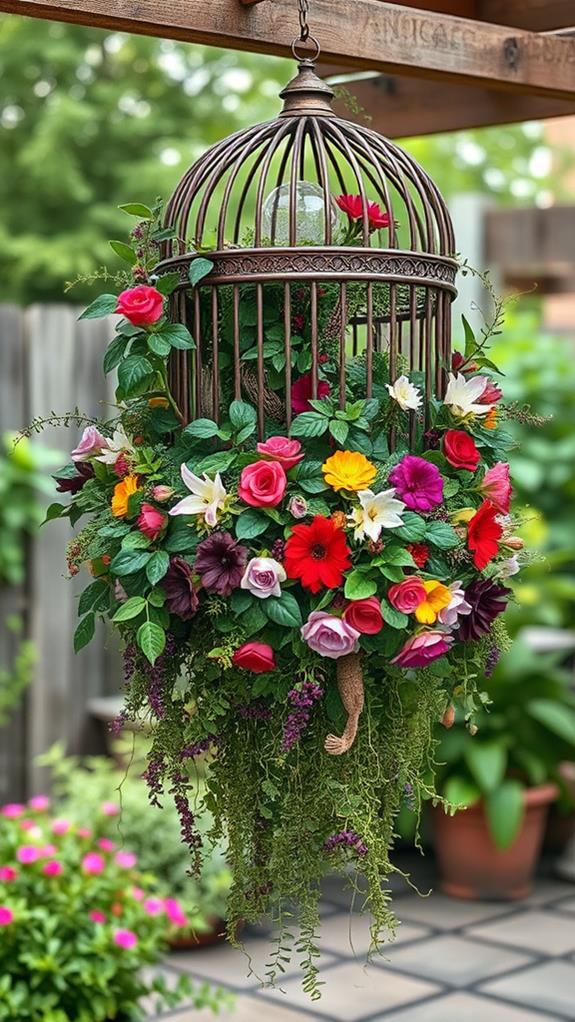 enchanting floral birdcage arrangements