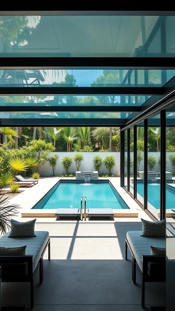 flexible glass walled pools