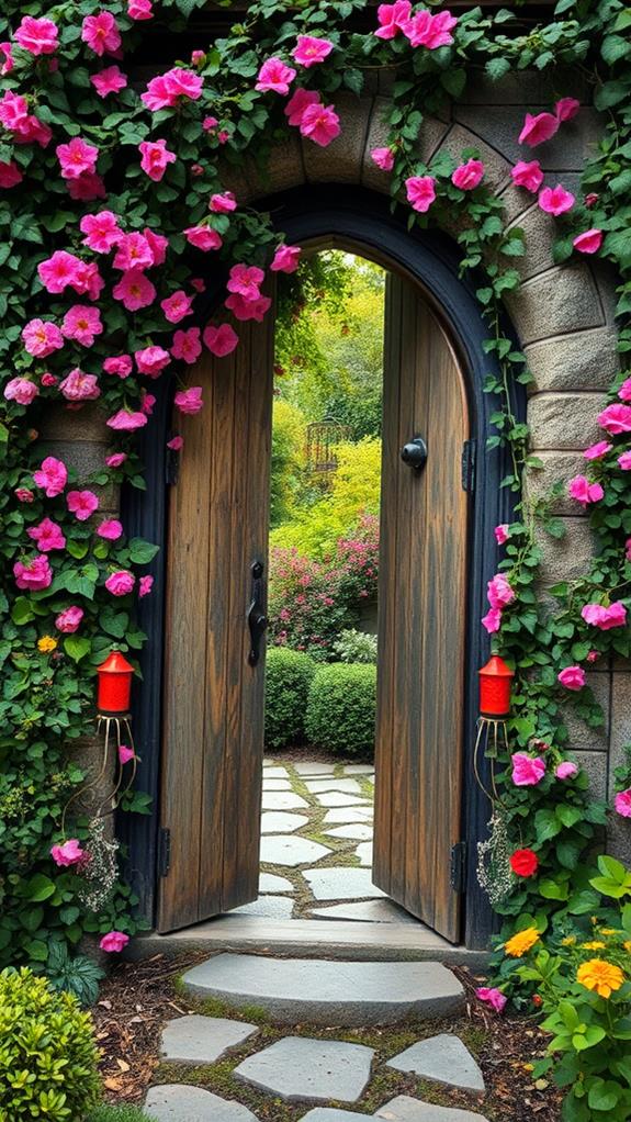 magical garden door murals