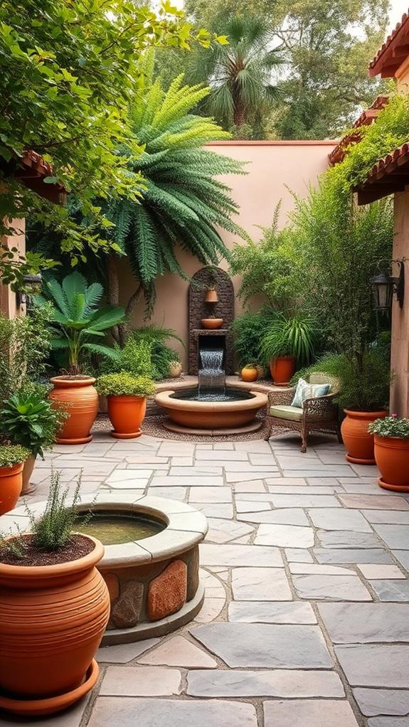 mediterranean flagstone patio oasis