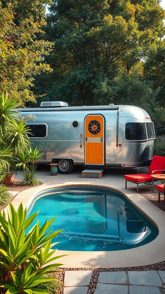 vintage airstream poolside experience